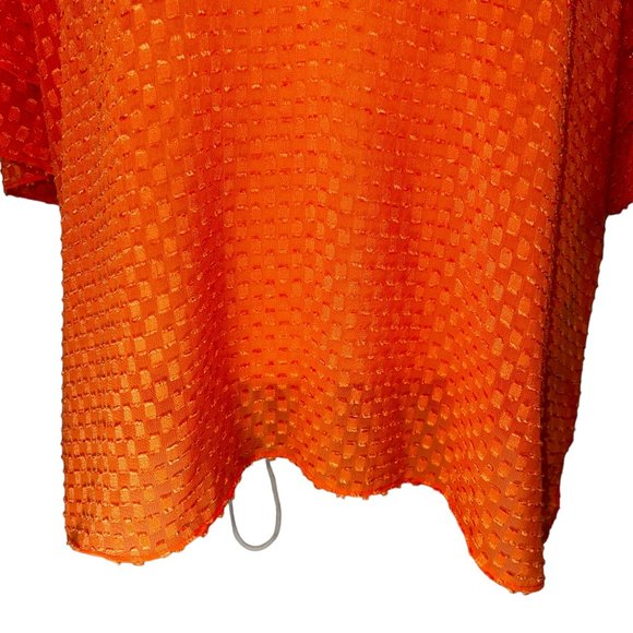 Like new! Alice + Olivia Orange Sheer Ruffled Sleeve Blouse Top Size Med… - Picture 10 of 12